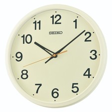 Seiko Clocks Round Cream Clear