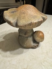Cute Woodland Mushroom Stone Garden Ornament 6.5 inches tall