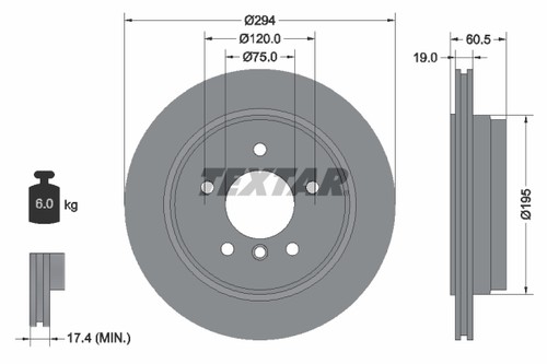 Brake disc rear right - disc, pc.