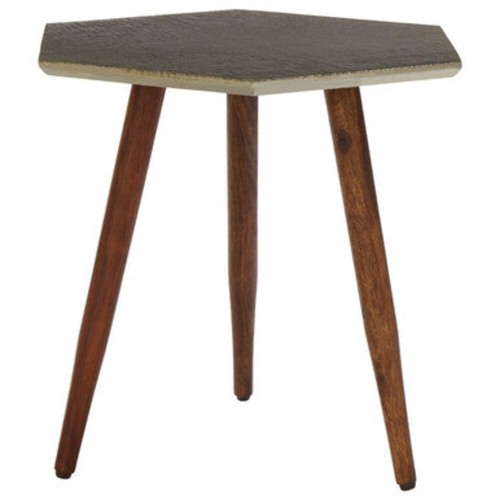 Grey sheesham wood - wood, hexagonal