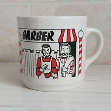 Vintage Kilncraft Barber Jumbo Mug Cup White Black Red  Ceramic H 10cm Retro