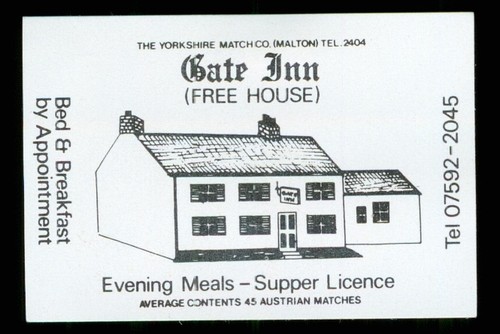 Matchbox label gate inn - label,