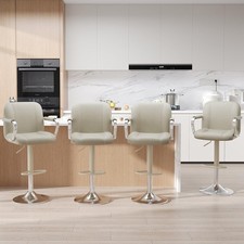 Set of 4 Beige Counter Chairs