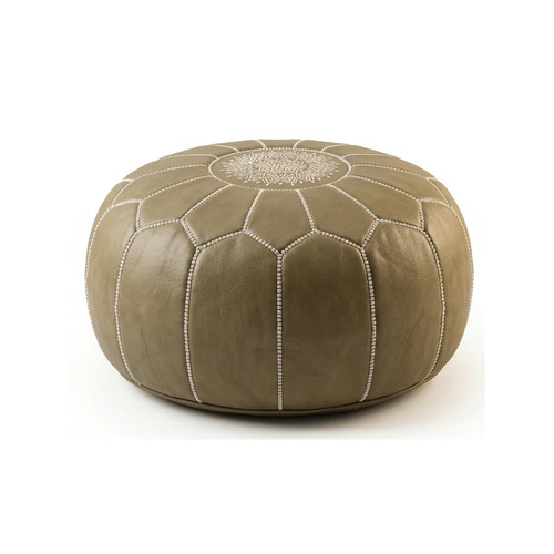 Moroccan leather pouf - moroccan, ogee