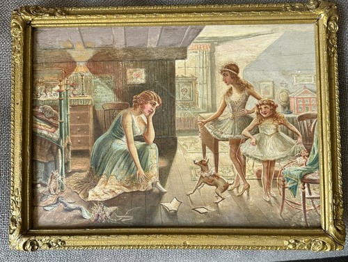 Antique victorian oil painting - oil,