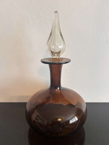 Vintage amber hand blown glass - hand,
