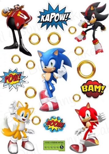 Sonic edible cake toppers - sonic,