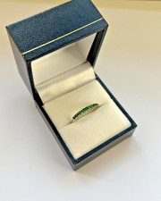 9ct White Gold and AAA Green Garnet (Tsavorite) Half Eternity Ring