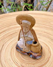 Vintage Chinese Shiwan Mudman Colour Glazed  Figurine Bonsai Ornament 8cm tall
