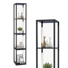 Floor Lamp with Shelves Tall standing Light with 3-Levet Dimmable LED Bulbs