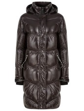 Womens Ladies Long Black Coat