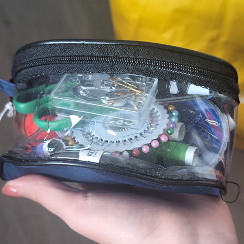 Travel sewing kit clear - sewing, clear/black