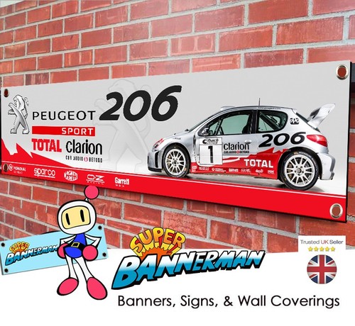 Peugeot 206 rally car banner - rally,