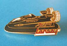 Vintage LANSAY SUPER TYPHOON Hovercraft toy model,  Advertising. Enamel.