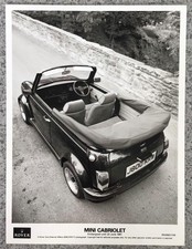 ROVER MINI Cabriolet Car Black/White Press Photograph Jun 1991 RH/0591/105