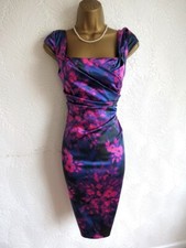 Coast purple pink floral wiggle pencil dress size 14