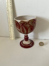 RARE EARLY ALDERMASTON POTTERY WINE GOBLET