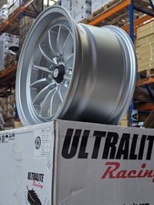 ULTRALITE UL12 15 x 8 25J ET20 4x100 4x108 FLAT SILVER LIGHT ALLOY WHEELS Y3172