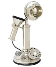 Vintage Telephone Candlestick Phone Silver Rotary Home Decor Gift (Non-Working )