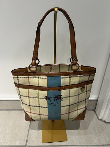 Coach tattersall plaid tote - coach,