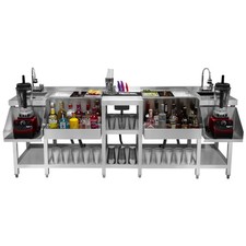 Cocktail Bar Station Compact Twin Free-Standing Stainless Steel