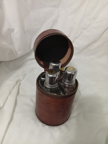 Vintage glass and leather - vintage,