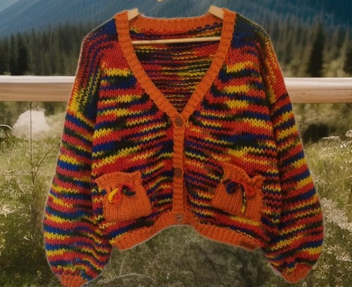 Hand knitted cardigan pure - hand,