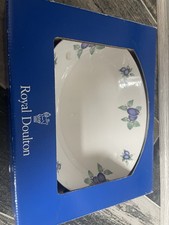 2 X BOXED ROYAL DOULTON BLUEBERRY 9.75" VEGETABLE SERVING DISH BOWL OVAL