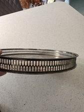 Pair Of Vintage Viners Of Sheffield  Silver Plated Round Small Trays 26cm