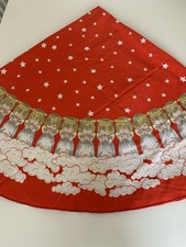 Lovely Round Christmas Cotton Tablecloth Angels & Clouds 60 inchs