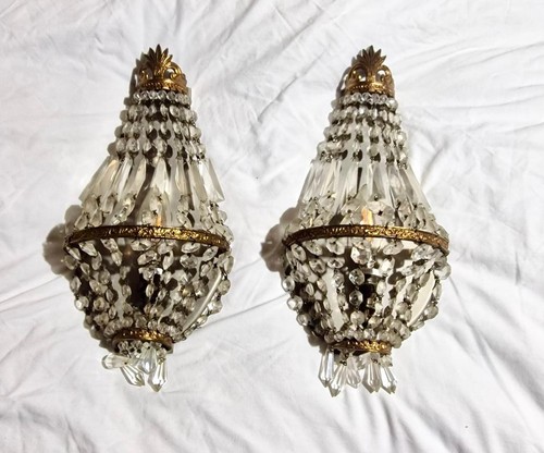 Pair italian crystal - pair, of
