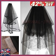 Black Wedding Veil Bridal