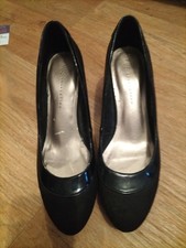 Ladies Marks And Spencer's Side 6 Black Heeled Office Shoes