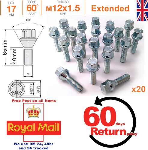 M12x1 40mm extended - 40mm, thread