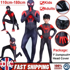Miles Morales Spiderman Costume Men Boys Into Spider-Verse Cosplay Fancy Dress