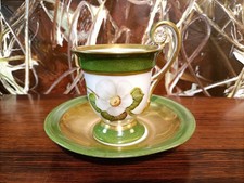 Fürstenberg Germany, Empire, Elegant Coffee Cup with Saucer - Christmas Rose