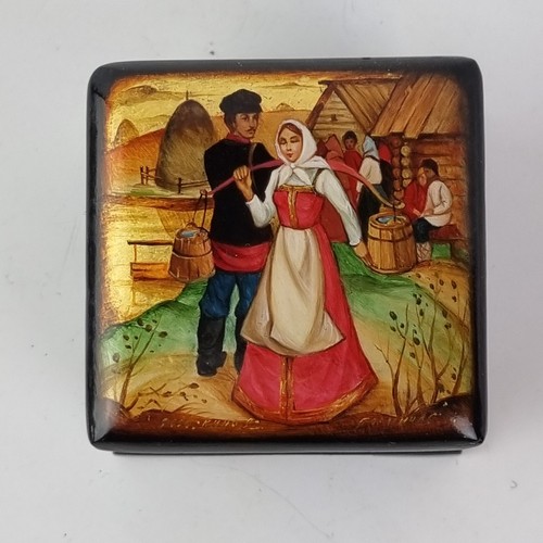 Signed russian lacquer ware - signed,