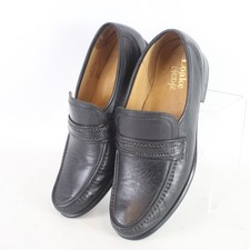 LOAKE LIFESTYLE Rome Moccasin Black Leather Casual Shoes Size 8 - HTN