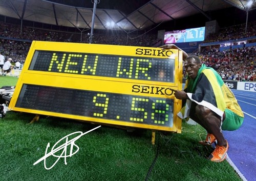 Photo signed by usain - signed,