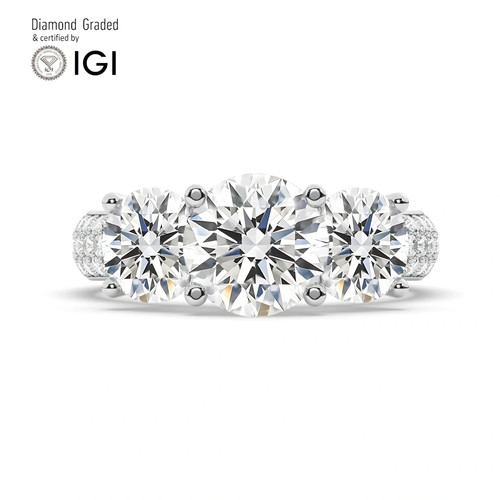 Round diamond trilogy ring - round,