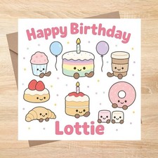 Jellycat Personalised Birthday Card Cute Animal plush Greeting Card 150mm-150mm