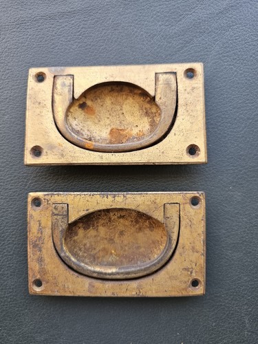 Pair antique solid brass - solid,