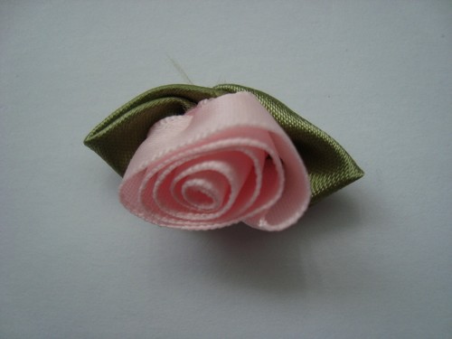 Large satin ribbon rose buds - satin,