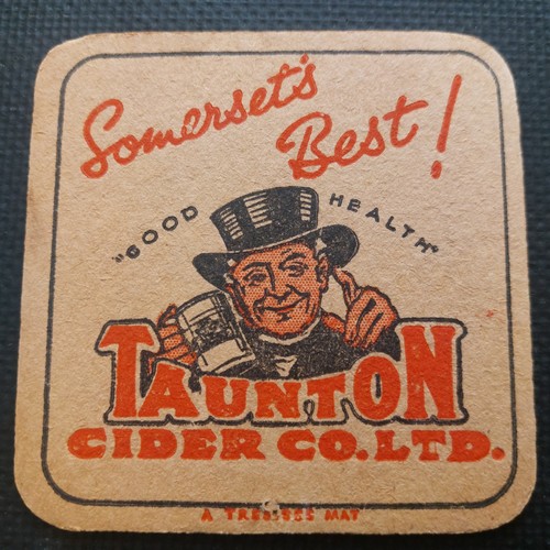 Taunton cider beer mat cat - cider, uk
