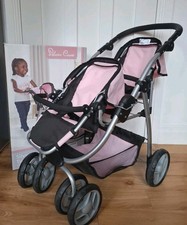 Silver Cross Dolls Twin Wave Stroller Kids Play Toy Pram Buggy Pushchair Dolly 