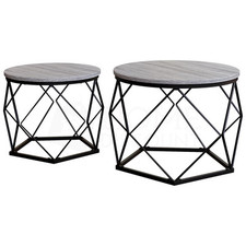 Wooden Nested Nesting Nest of Tables Set of 2 3 Coffee Side Table Living Room