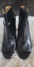 Women's Banana Republic Hello Sole Mate Open Toe Ankle Boots Black Leather 10M