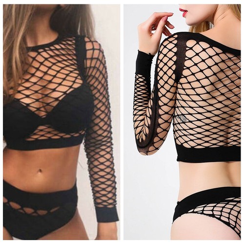 Women black long - long, mesh