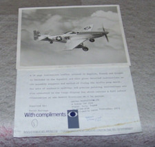 AIRFIX HAWKER HURRICANE Mk 1 1/24th SUPERKIT PRESS RELEASE & P51D MUSTANG PHOTO