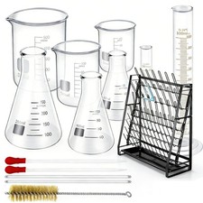 14Pcs Lab Flask Glass